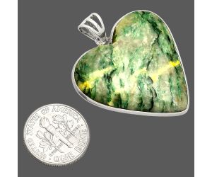 Heart - Tree Weed Moss Agate Pendant SDP149962 P-1043, 31x31 mm