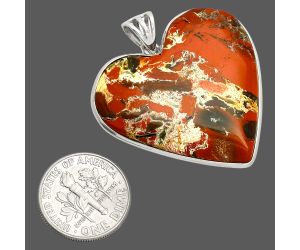 Heart - Red Brecciated Jasper Pendant SDP149964 P-1043, 33x34 mm