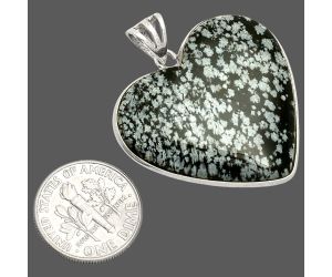 Heart - Snow Flake Obsidian Pendant SDP149969 P-1043, 30x33 mm