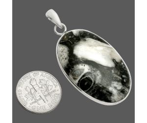 Mexican Cabbing Fossil Pendant SDP150280 P-1001, 22x35 mm