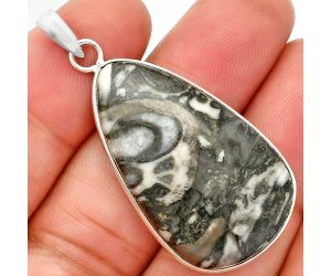 Mexican Cabbing Fossil Pendant SDP150281 P-1001, 21x35 mm