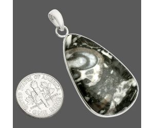 Mexican Cabbing Fossil Pendant SDP150281 P-1001, 21x35 mm