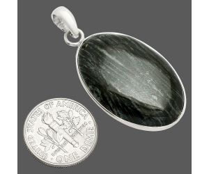 Silver Leaf Obsidian Pendant SDP150313 P-1001, 20x29 mm