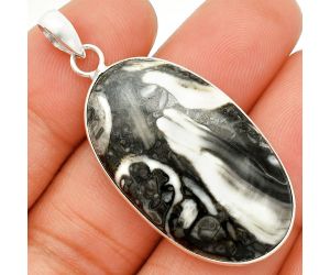 Mexican Cabbing Fossil Pendant SDP150404 P-1001, 20x35 mm
