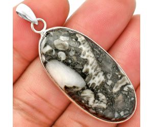 Mexican Cabbing Fossil Pendant SDP150428 P-1001, 18x37 mm