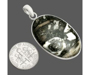 Mexican Cabbing Fossil Pendant SDP150452 P-1001, 22x33 mm