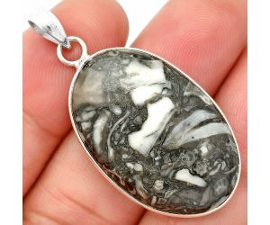 Mexican Cabbing Fossil Pendant SDP150464 P-1001, 21x32 mm