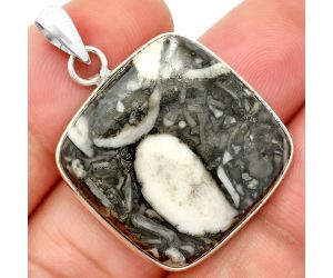 Mexican Cabbing Fossil Pendant SDP150466 P-1001, 25x25 mm