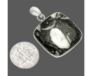 Mexican Cabbing Fossil Pendant SDP150466 P-1001, 25x25 mm