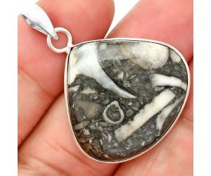 Mexican Cabbing Fossil Pendant SDP150480 P-1001, 25x27 mm