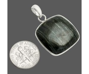 Silver Leaf Obsidian Pendant SDP150483 P-1001, 22x22 mm
