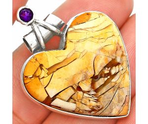 Brecciated Mookaite and Amethyst Pendant SDP151039 P-1159, 28x28 mm