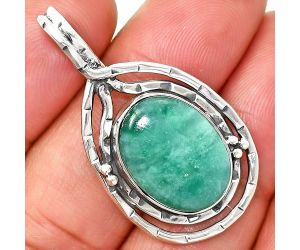 Green Lace Agate Pendant SDP151080 P-1410, 13x18 mm