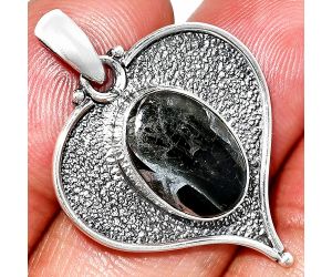 Heart - Obsidian And Zinc Pendant SDP151326 P-1503, 10x14 mm