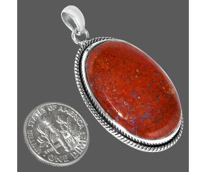 Red Moss Agate Pendant SDP151342 P-1068, 21x31 mm