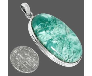 Green Lace Agate Pendant SDP151519 P-1124, 21x37 mm
