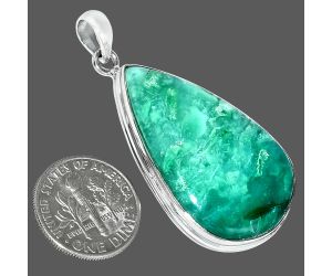 Green Lace Agate Pendant SDP151522 P-1124, 21x35 mm