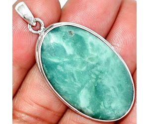 Green Lace Agate Pendant SDP151525 P-1124, 21x35 mm