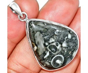 Mexican Cabbing Fossil Pendant SDP151544 P-1124, 23x30 mm