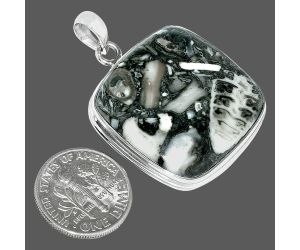 Mexican Cabbing Fossil Pendant SDP151570 P-1124, 26x27 mm