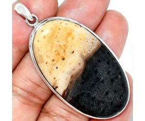 Palm Root Fossil Agate Pendant SDP151598 P-1124, 25x46 mm