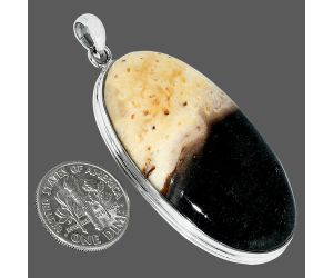 Palm Root Fossil Agate Pendant SDP151598 P-1124, 25x46 mm