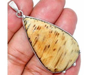 Palm Root Fossil Agate Pendant SDP151677 P-1349, 26x44 mm