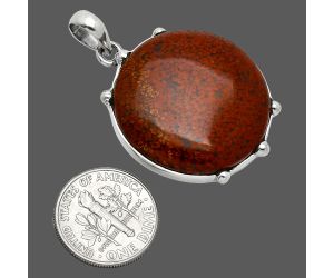 Red Moss Agate Pendant SDP151703 P-1349, 27x27 mm