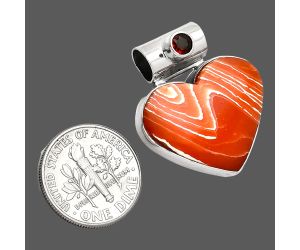 Heart - Sardonyx and Garnet Pendant SDP151834 P-1300, 20x23 mm