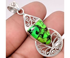 Black Green Mohave Turquoise Pendant SDP40192 P-1460, 13x18 mm