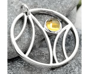 Faceted Natural Citrine Pendant SDP64545 P-1062, 6x6 mm