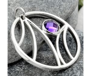 Faceted Natural Amethyst - Brazil Pendant SDP64562 P-1062, 6x6 mm