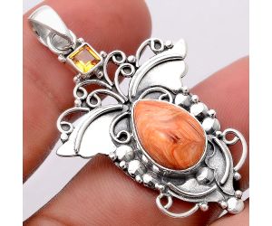 Natural Caramel Opal and Citrine Pendant SDP67140 P-1359, 9x13 mm