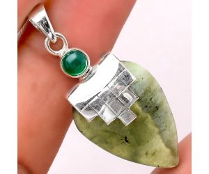 Natural Serpentine and Green Onyx Pendant SDP69558 P-1653, 18x26 mm