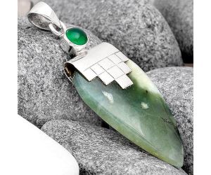 Natural Serpentine and Green Onyx Pendant SDP69560 P-1653, 18x33 mm