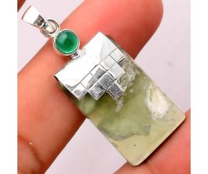Natural Serpentine and Green Onyx Pendant SDP69568 P-1653, 16x26 mm