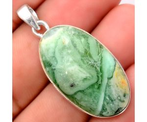 Natural Green Lace Agate Pendant SDP70457, 17x30 mm