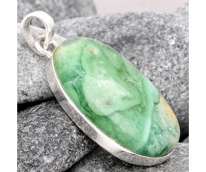 Natural Green Lace Agate Pendant SDP70457, 17x30 mm
