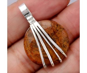Natural Red Moss Agate Pendant SDP70993 P-1302, 22x22 mm