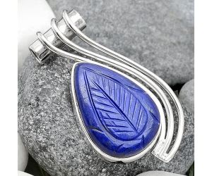 Hand Carved Lapis - Afghanistan Pendant SDP71700 P-1432, 16x23 mm