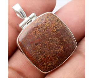 Natural Red Moss Agate Pendant SDP72088 P-1151, 22x22 mm