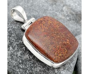 Natural Red Moss Agate Pendant SDP72088 P-1151, 22x22 mm