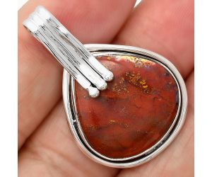 Natural Red Moss Agate Pendant SDP72435 P-1664, 20x21 mm