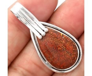 Natural Red Moss Agate Pendant SDP72442 P-1664, 14x25 mm