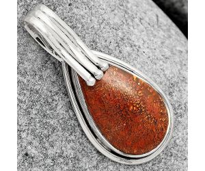 Natural Red Moss Agate Pendant SDP72442 P-1664, 14x25 mm