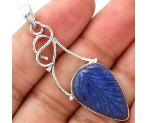Hand Carved Lapis - Afghanistan Pendant SDP72525 P-1036, 15x24 mm