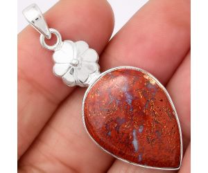 Natural Red Moss Agate Pendant SDP74945 P-1308, 18x26 mm