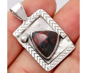 Natural Blood Stone - India Pendant SDP75372 P-1672, 11x13 mm
