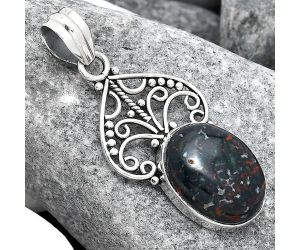 Natural Blood Stone - India Pendant SDP76391 P-1541, 12x16 mm