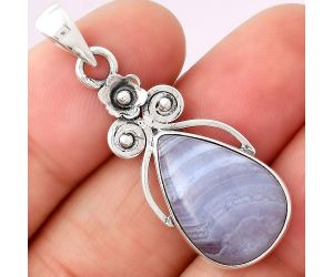 Natural Blue Lace Agate - South Africa Pendant SDP76613 P-1690, 13x19 mm
